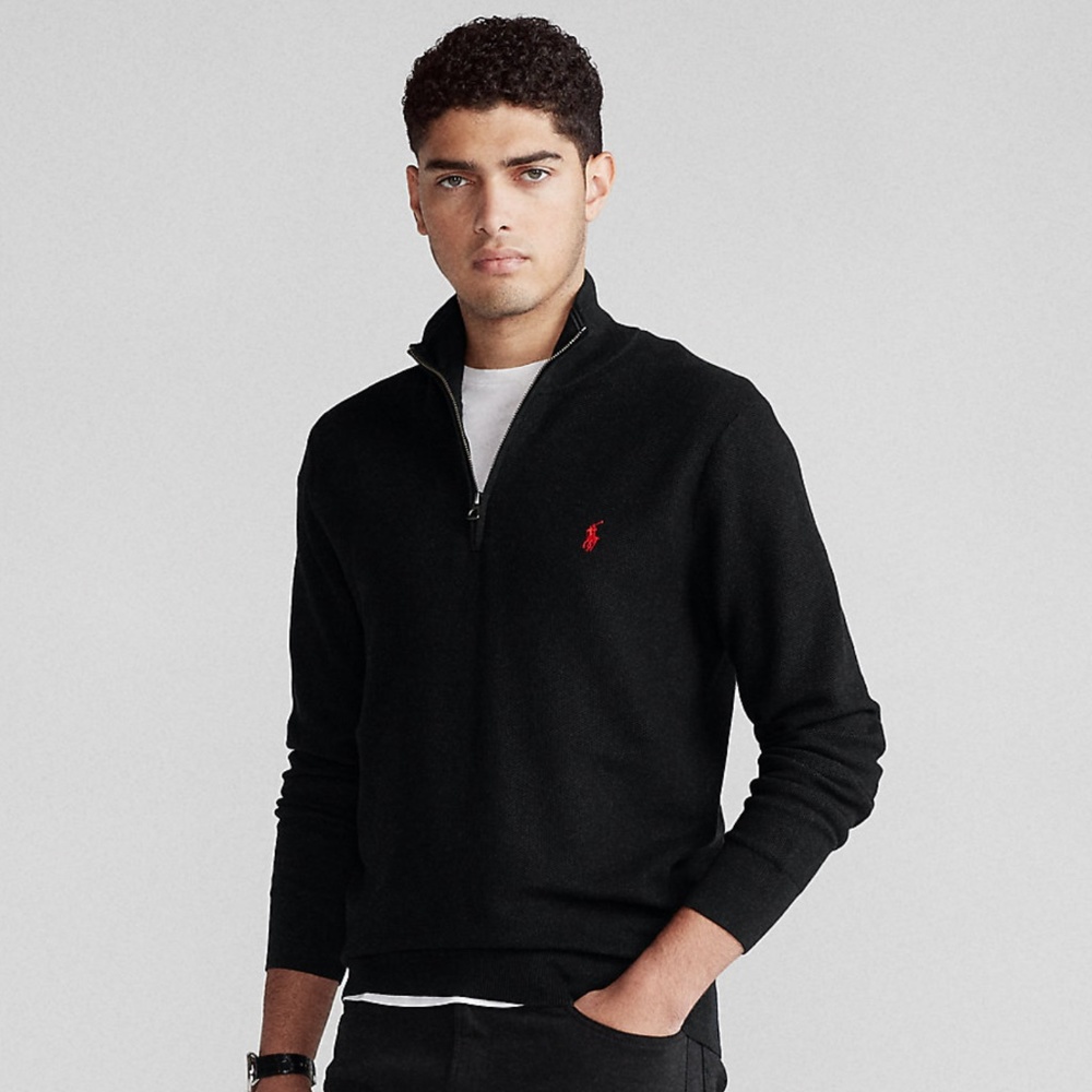 POLO by Ralph Lauren Black Quarter Zip Jacket- S